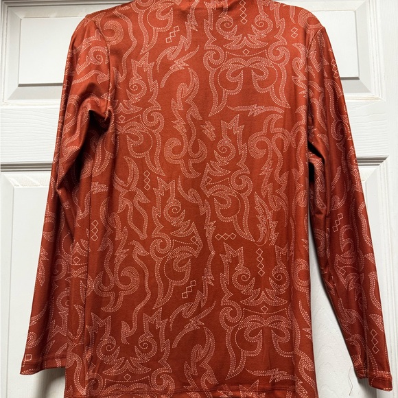 Rust Orange Patterned Pullover - Picture 2 of 2